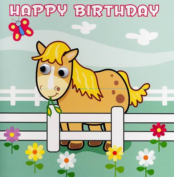 Carte anniversaire cheval happy birthday