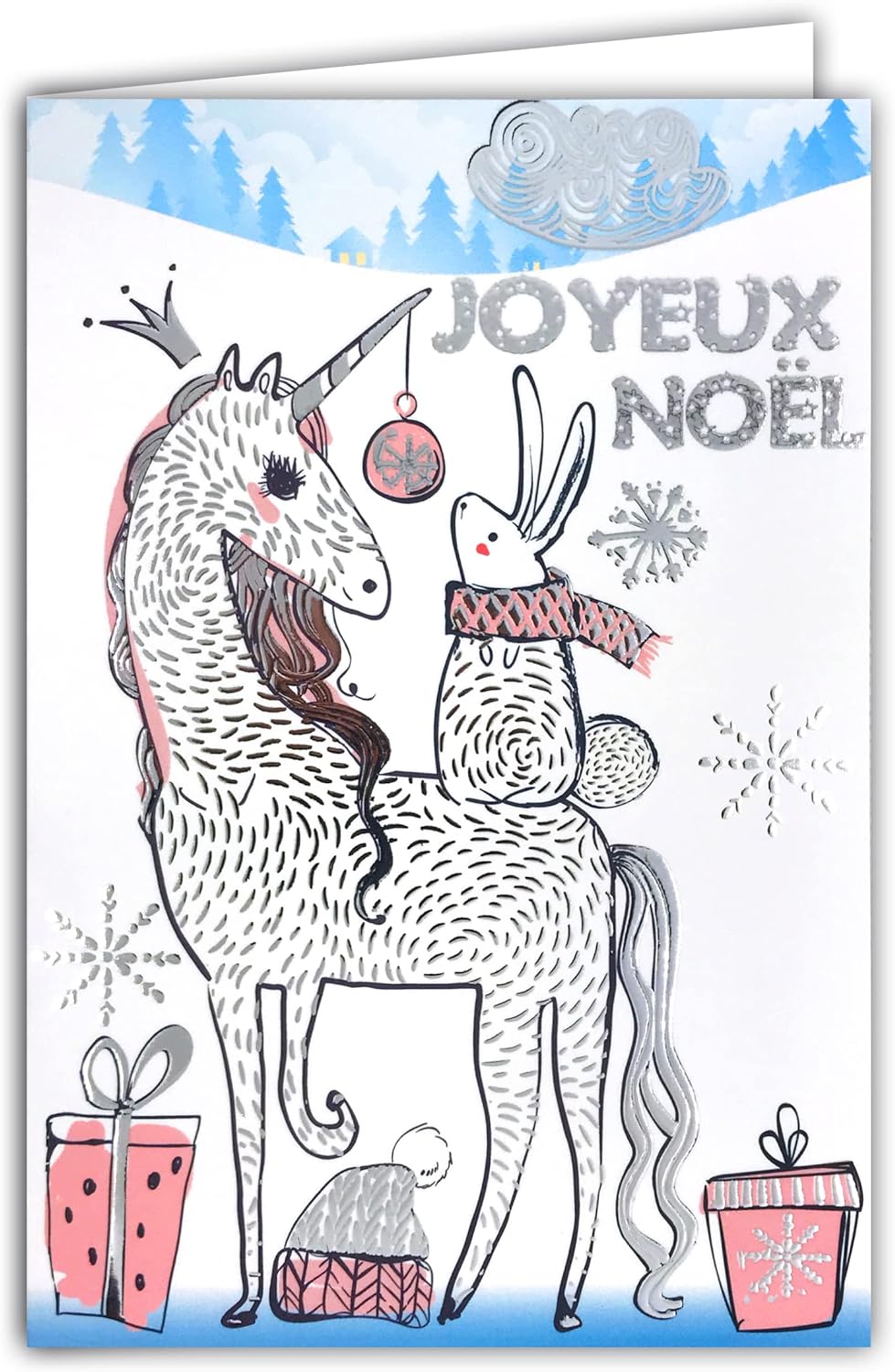 Carte noel cheval licorne