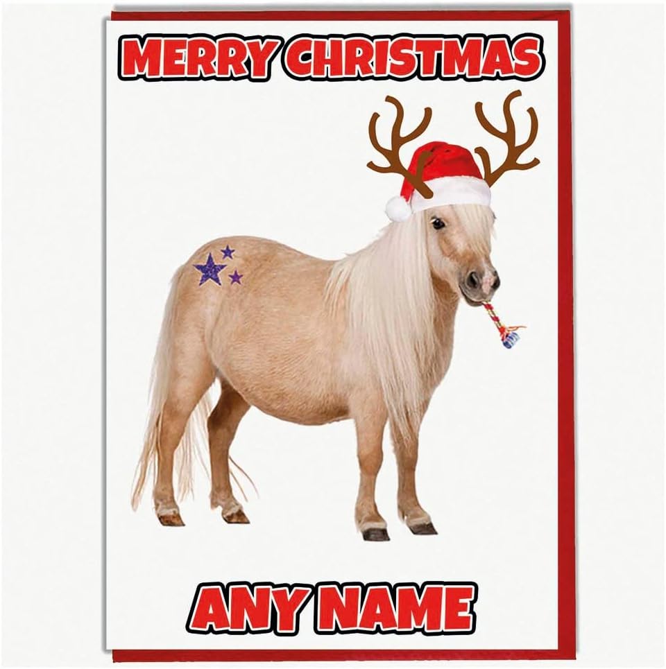 Carte noel cheval renne