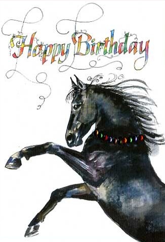 Carte joyeux anniversaire cavalière cheval équitation avec enveloppe 12x17  5cm - La Poste