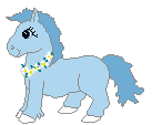 gif animé poney bleu
